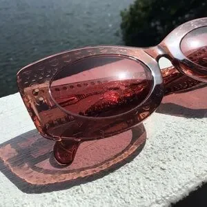 Alaia | Accessories | Alaia Paris Oval Blush Amber Studded  display picture 2